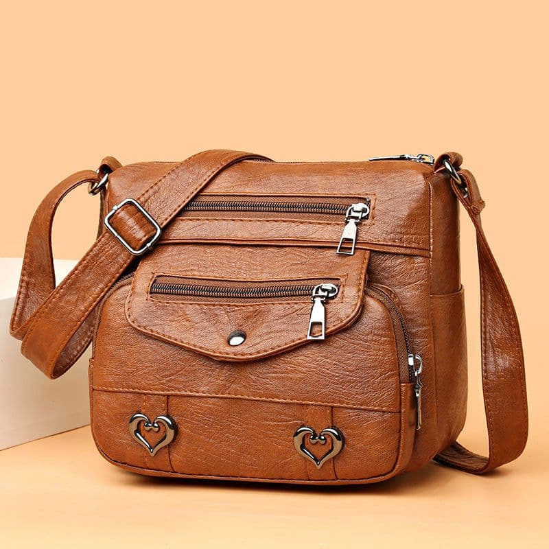 image-Shoulder Bag Soft Leather Fashion Multi-pocket Large Capacity Women's Bag