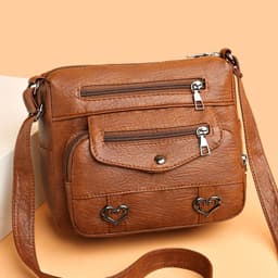 image-Shoulder Bag Soft Leather Fashion Multi-pocket Large Capacity Women's Bag