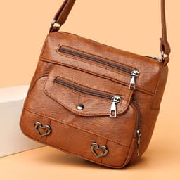 image-Shoulder Bag Soft Leather Fashion Multi-pocket Large Capacity Women's Bag