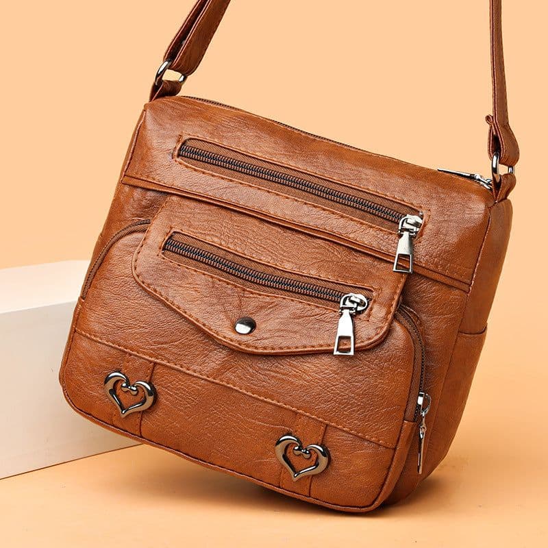 image-Shoulder Bag Soft Leather Fashion Multi-pocket Large Capacity Women's Bag