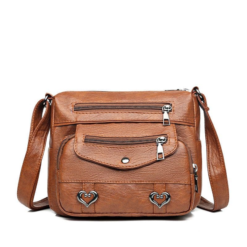image-Shoulder Bag Soft Leather Fashion Multi-pocket Large Capacity Women's Bag