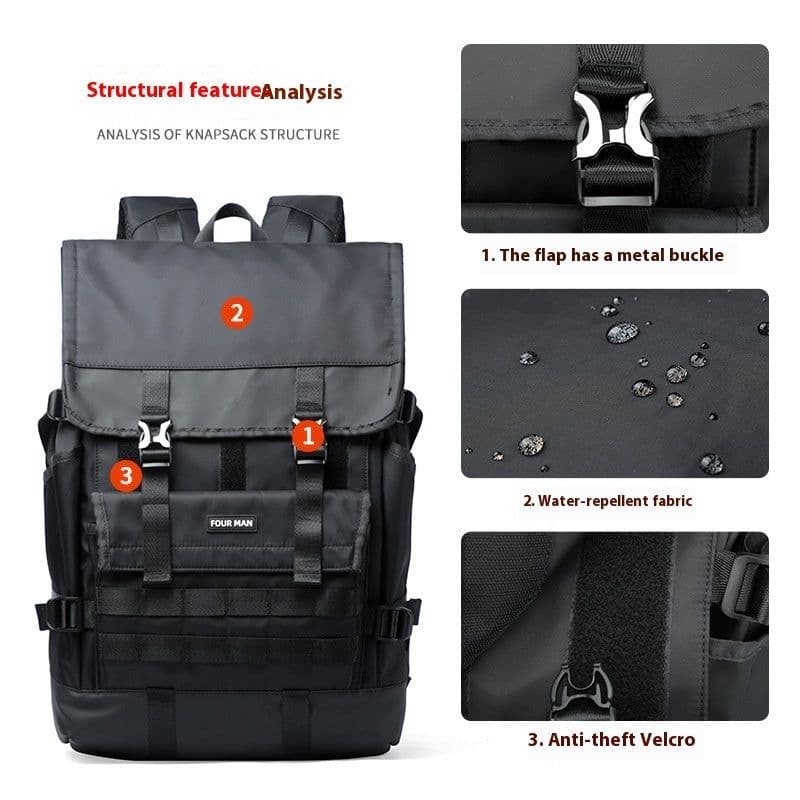 image-Fashion Personality Trend Casual Backpack For Men