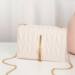 image-Women's Crossbody Small Square Bag V Pattern Plaid Pillow Bag