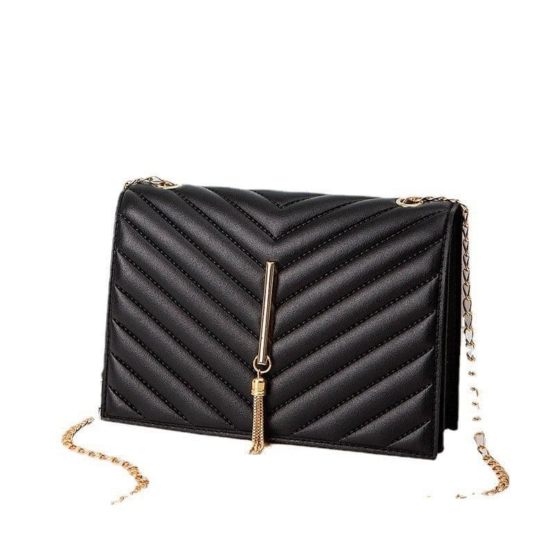 image-Women's Crossbody Small Square Bag V Pattern Plaid Pillow Bag