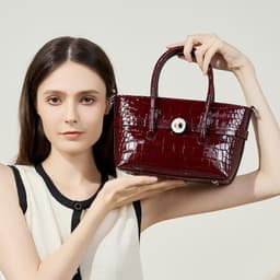 image-Fashionable Genuine Leather High-grade Handbag