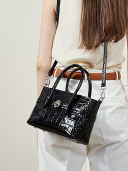 image-Fashionable Genuine Leather High-grade Handbag