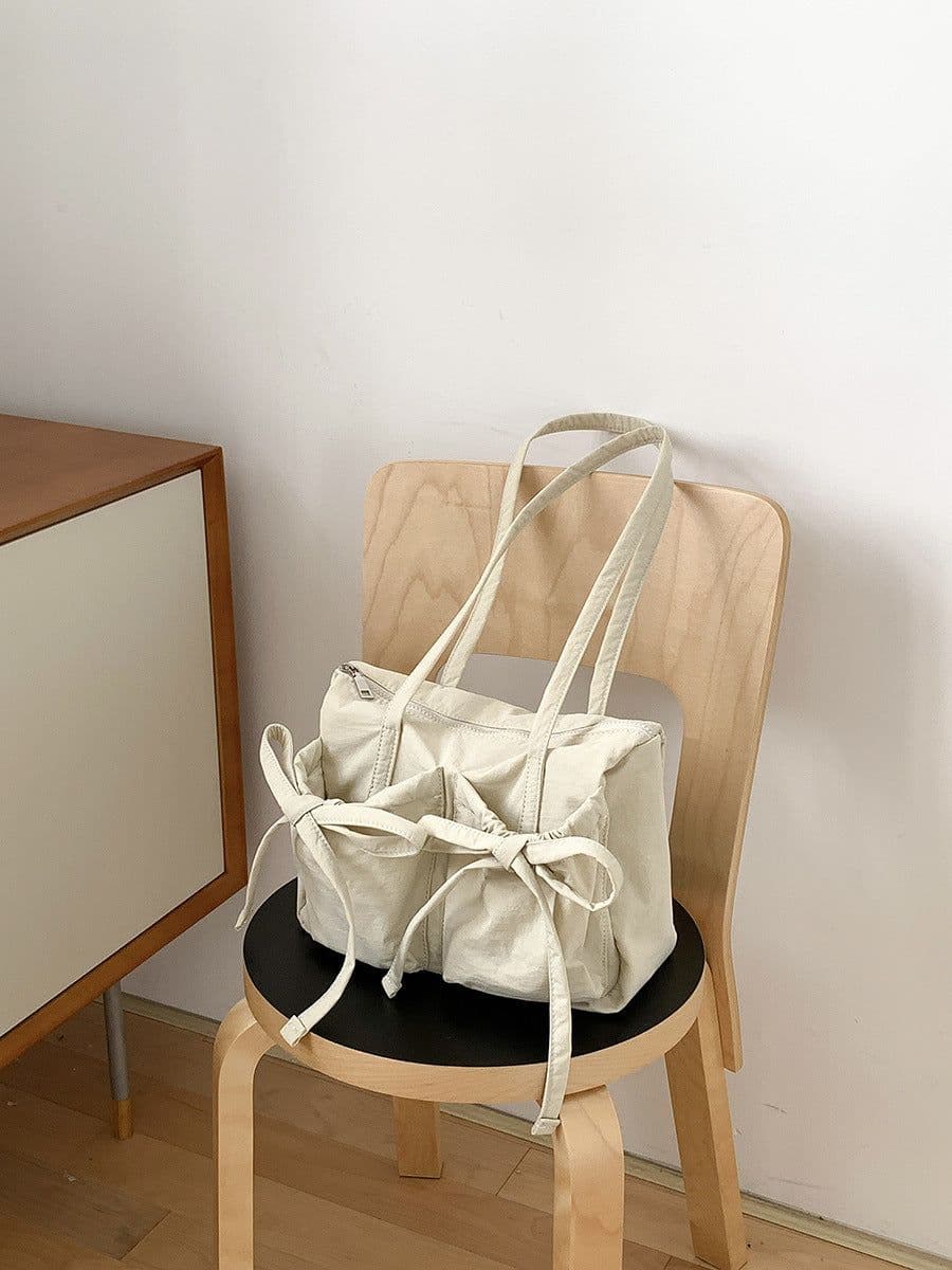 image-Women's Casual Large Capacity Bowknot Bag