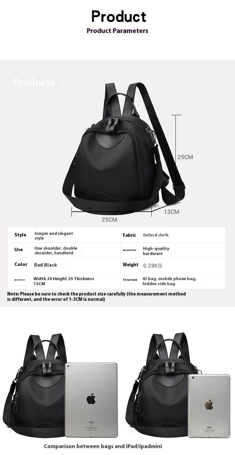 image-Large Capacity Travel Women's Casual Oxford Cloth Backpack