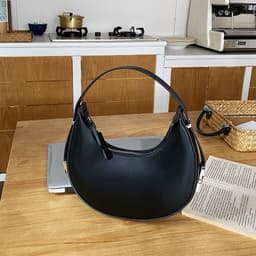 image-Handbag Crescent Metal Buckle Small Round Bag Women