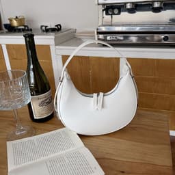 image-Handbag Crescent Metal Buckle Small Round Bag Women