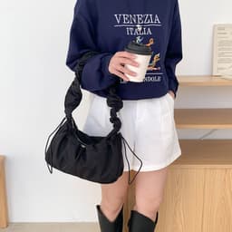 image-Pleated Armpit Cloud Simple Graceful Korean Style Shoulder Bag