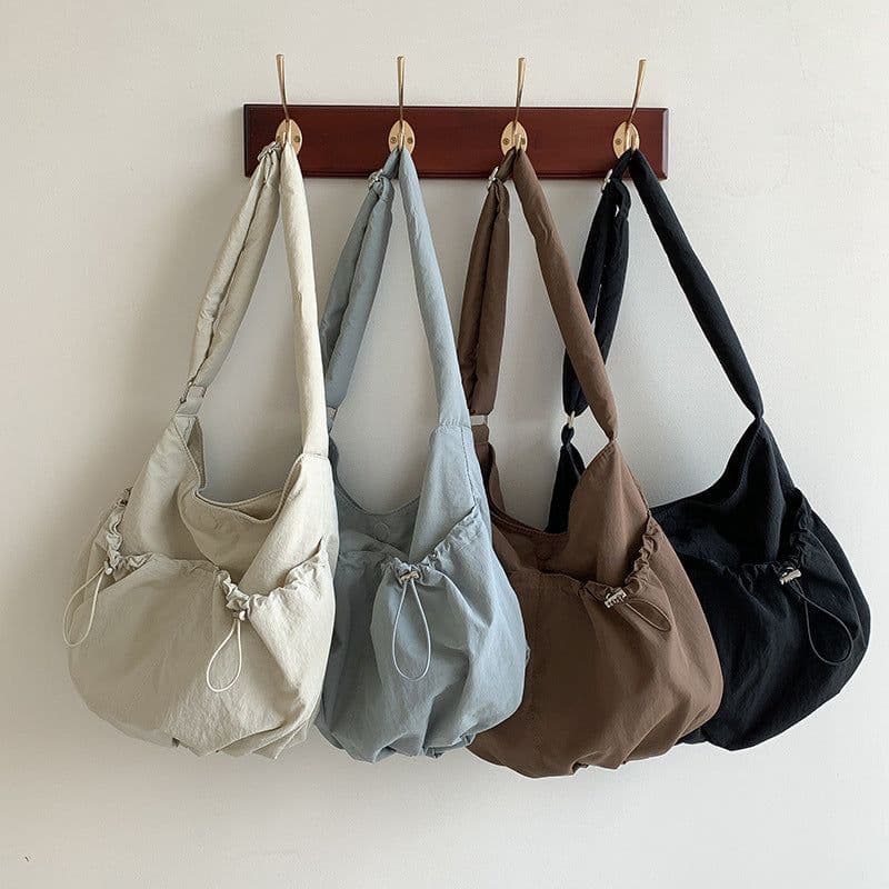image-Pleated Casual Korean Style Nylon Crossbody Shoulder Bag