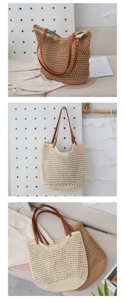image-Beach Casual Hollow Mesh Woven Lightweight Straw Handbag