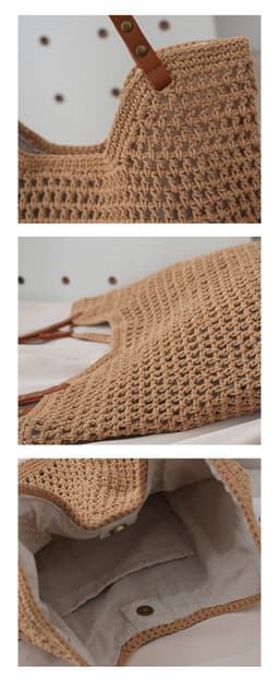 image-Beach Casual Hollow Mesh Woven Lightweight Straw Handbag