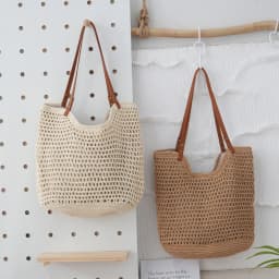 image-Beach Casual Hollow Mesh Woven Lightweight Straw Handbag