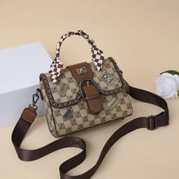 image-Women's Fashion Retro Printed Small Square Bag