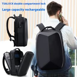 image-Men's Business Casual Password Lock Anti-theft Backpack Business Trip Travel Laptop Bag Student Schoolbag