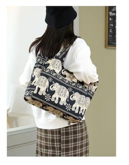 image-Women's Handbag Nylon Cloth Korean Cute Printed Shoulder Bag Casual Large Capacity