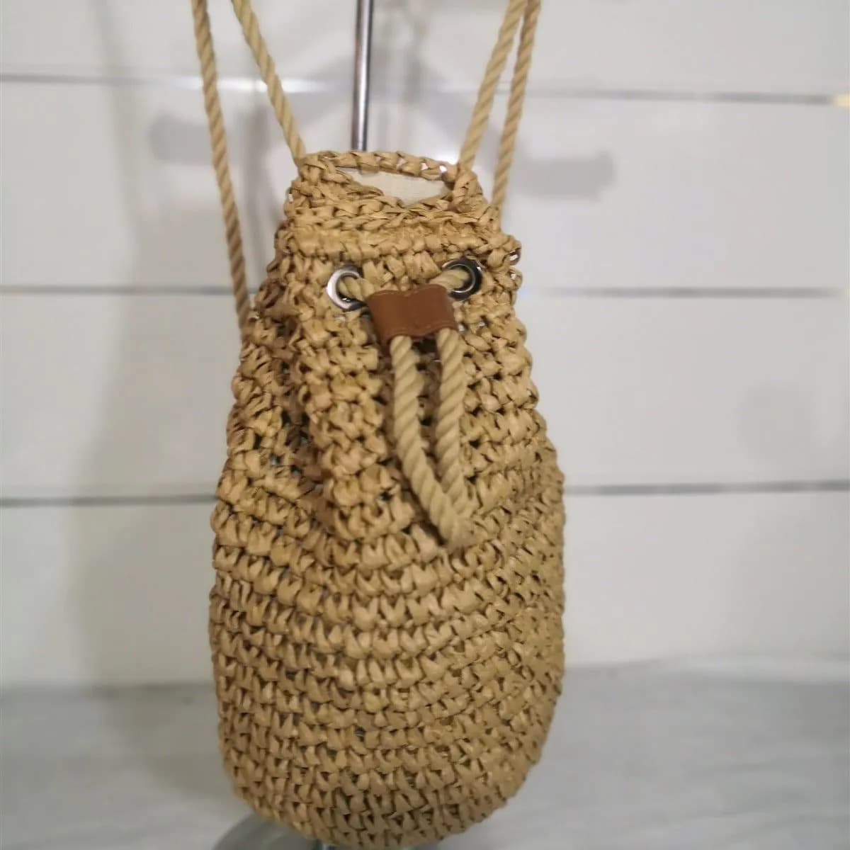 image-Fashion Crochet Backpack Large Capacity Photo Vacation Beach Shopping Straw Bag