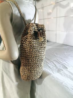 image-Fashion Crochet Backpack Large Capacity Photo Vacation Beach Shopping Straw Bag