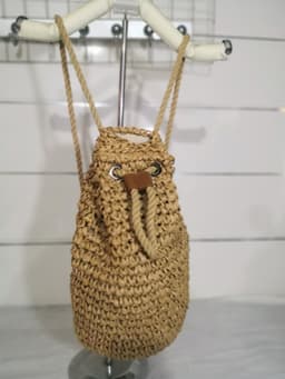 image-Fashion Crochet Backpack Large Capacity Photo Vacation Beach Shopping Straw Bag