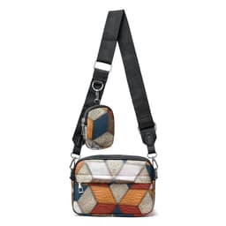 image-Retro Fashion Stitching Contrast Color Small Square Bag