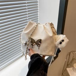image-Chain Small Bag Female Butterfly Crossbody Single Shoulder Bucket Bag