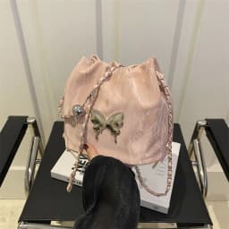 image-Chain Small Bag Female Butterfly Crossbody Single Shoulder Bucket Bag