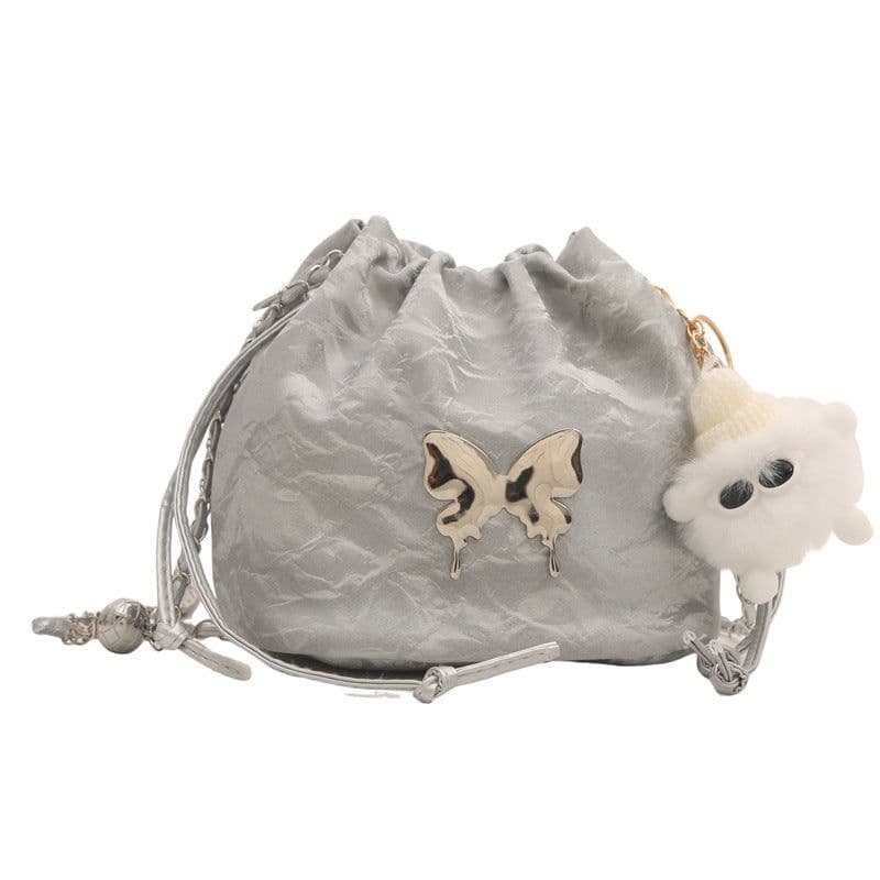 image-Chain Small Bag Female Butterfly Crossbody Single Shoulder Bucket Bag