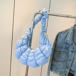 image-Crossbody Croissant Pleated Clouds Large Capacity Shoulder Bag