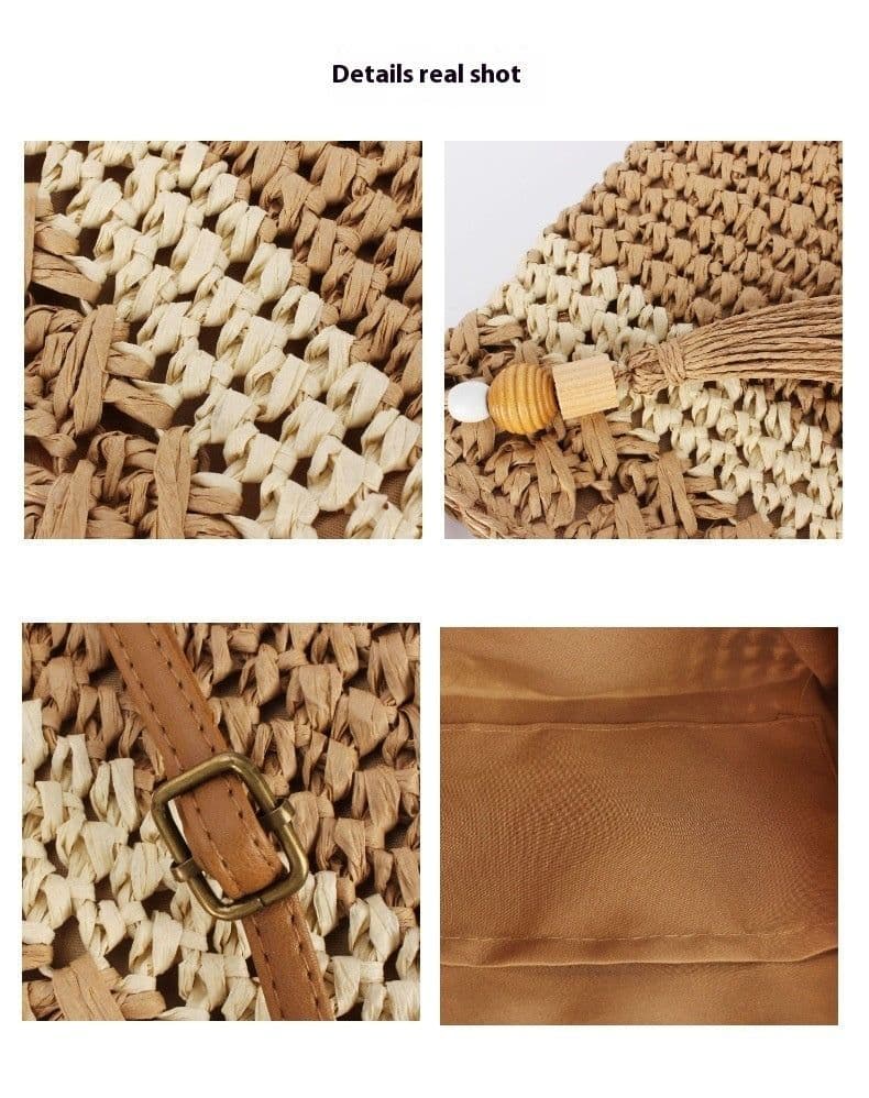 image-Summer New Retro Women Bag Hand-woven Bag