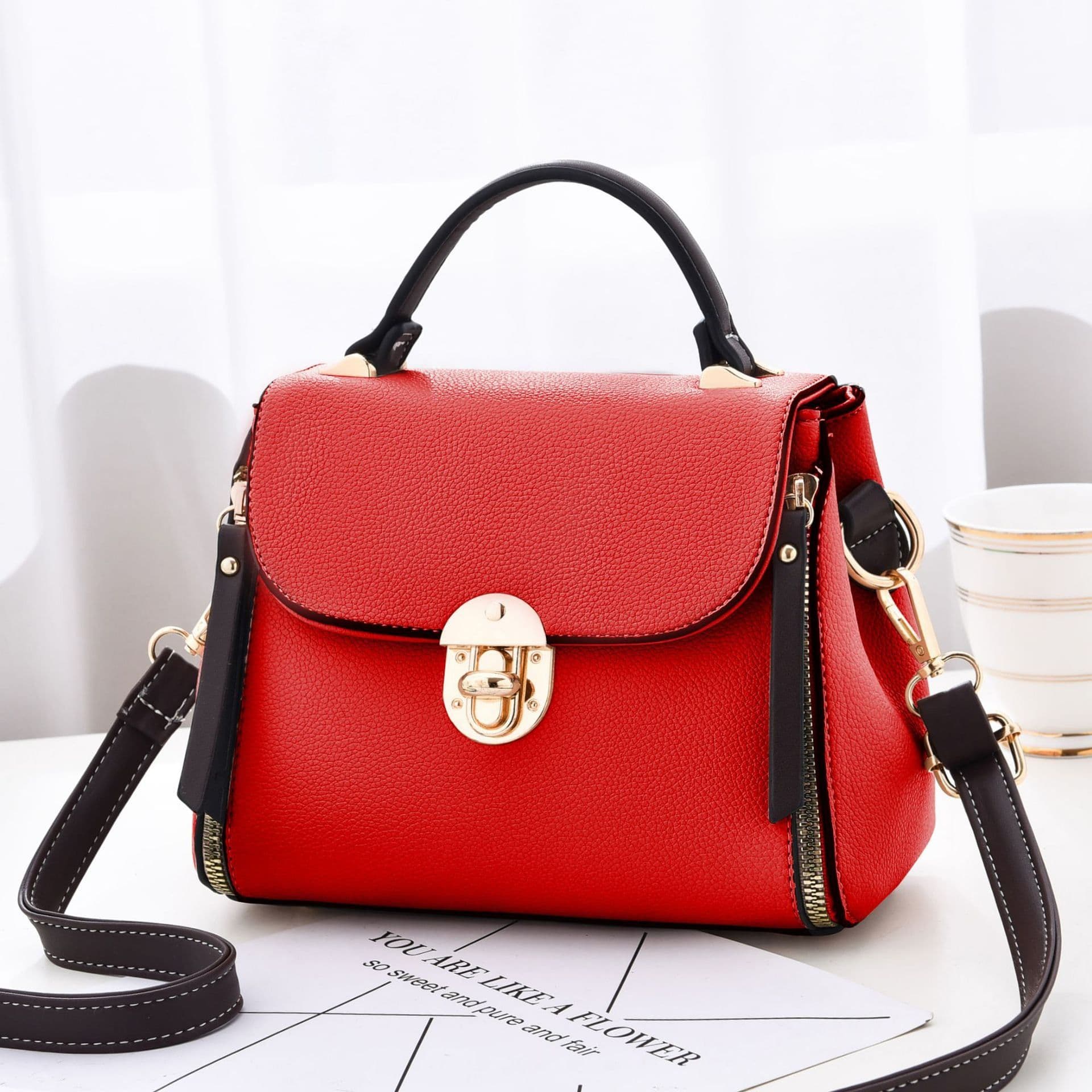 image-Women's Shoulder Bag European And American Fashion Lychee Pattern Portable