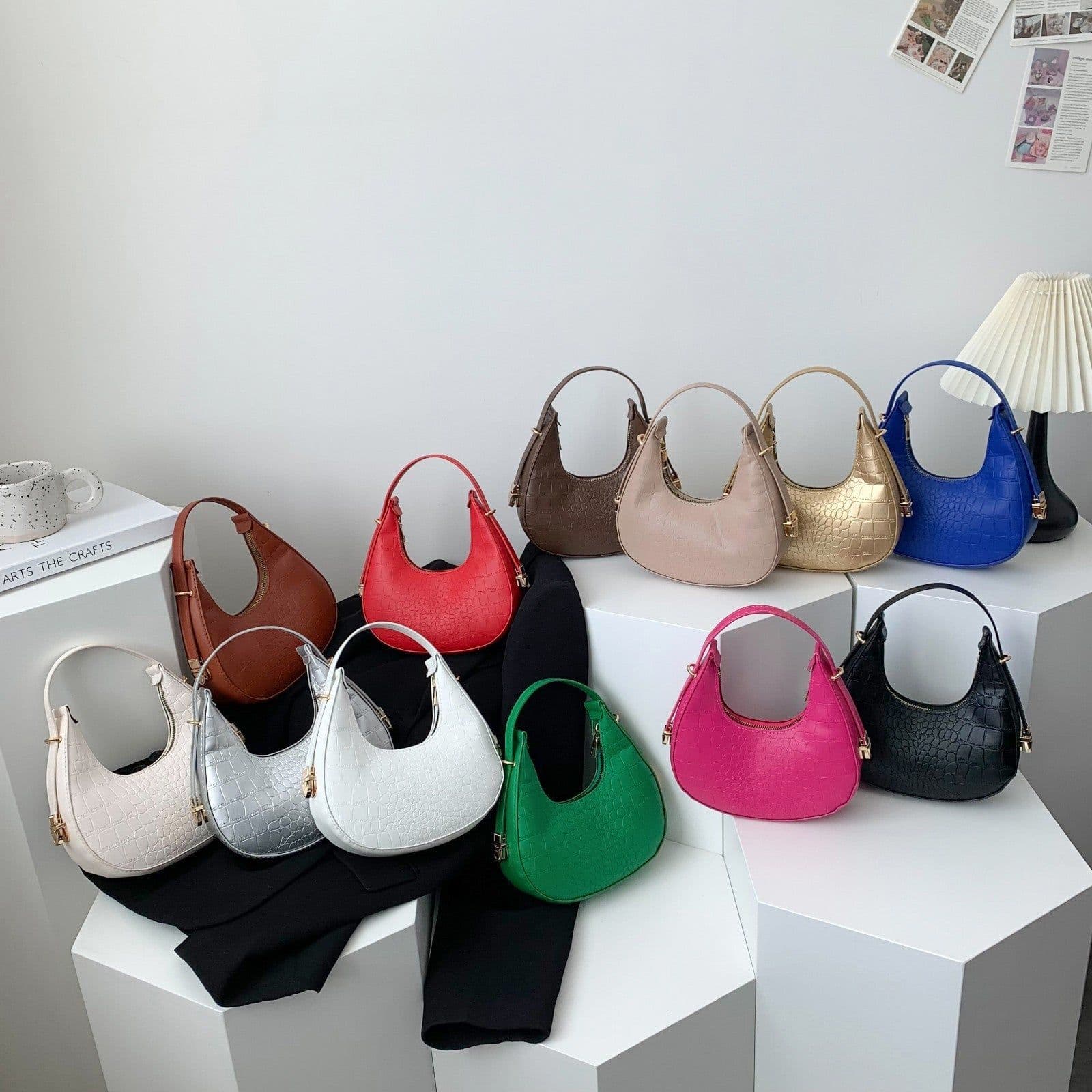 image-Contrast Color Women's Fashion Shoulder Portable Underarm Simple Messenger Bag