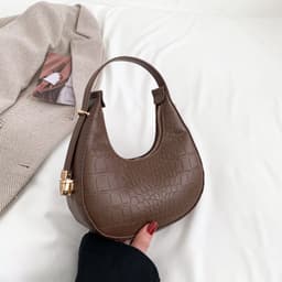 image-Contrast Color Women's Fashion Shoulder Portable Underarm Simple Messenger Bag