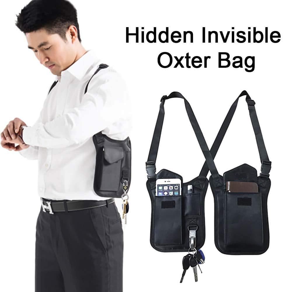 image-Anti-Theft Hidden Underarm Strap Wallet Holster Bag Leisure Nylon Double Shoulder Pocket Sport Vest Outdoors