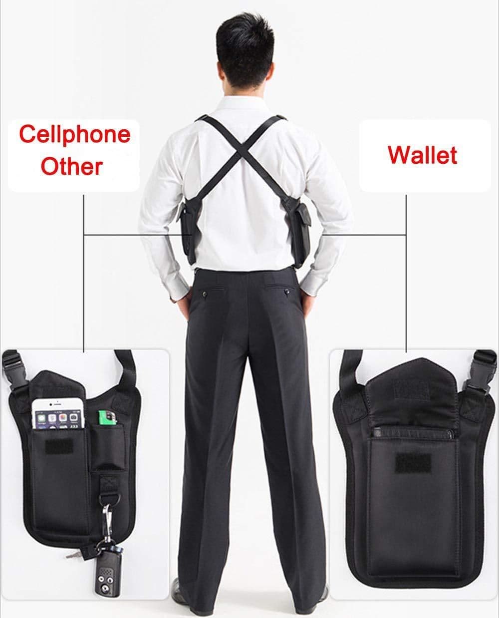 image-Anti-Theft Hidden Underarm Strap Wallet Holster Bag Leisure Nylon Double Shoulder Pocket Sport Vest Outdoors