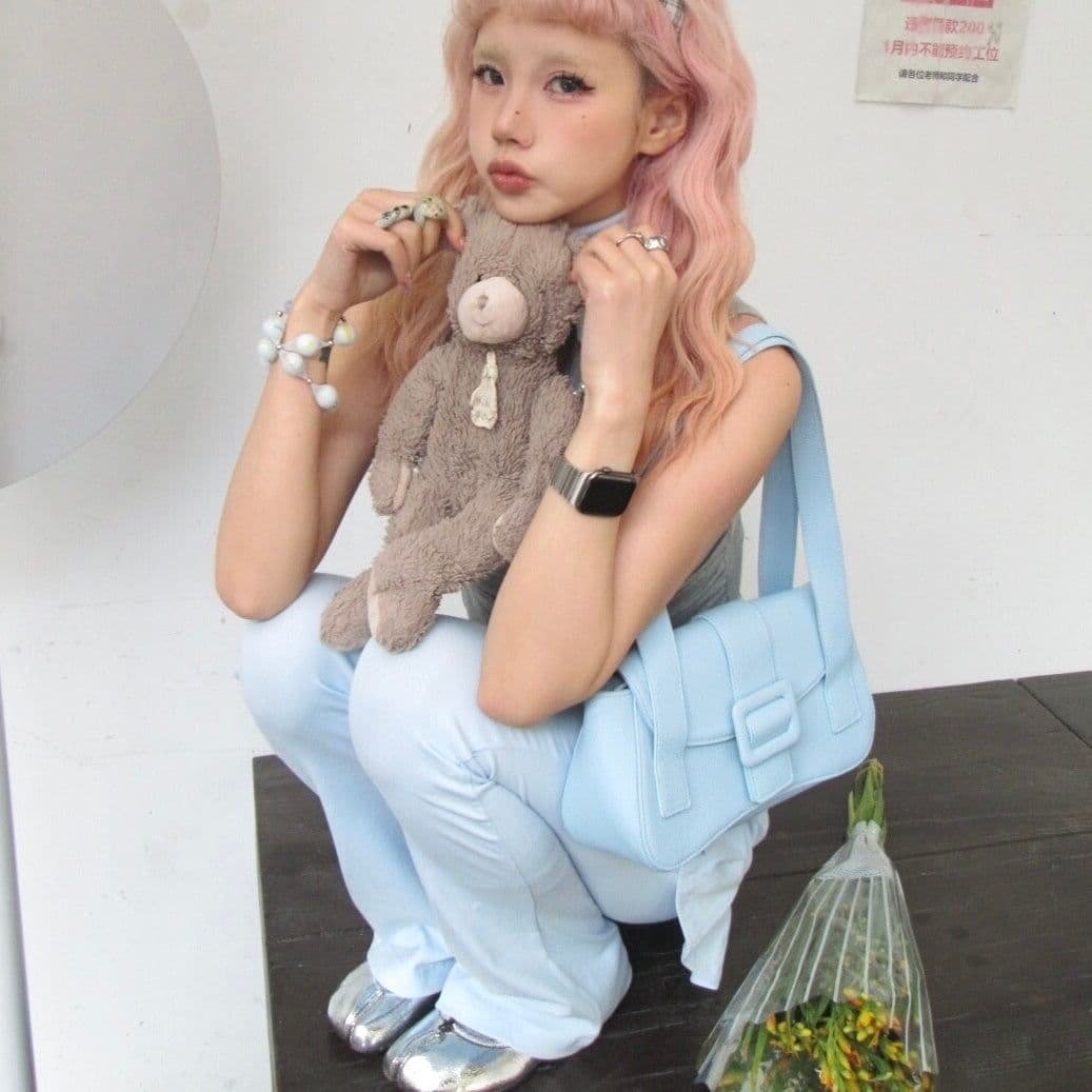 image-Pure Color All-matching Spring And Summer Sweet One-shoulder Hot Girl Bag