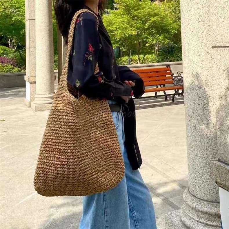image-Straw Bag Women's Seaside Vacation Beach Shoulder Bag