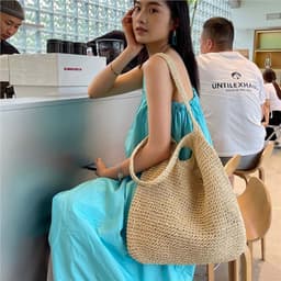 image-Straw Bag Women's Seaside Vacation Beach Shoulder Bag