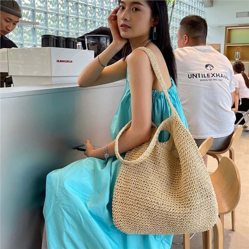 image-Straw Bag Women's Seaside Vacation Beach Shoulder Bag