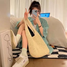 image-Straw Bag Women's Seaside Vacation Beach Shoulder Bag