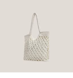 image-Fishnet Straw Bag Female Woven Tote