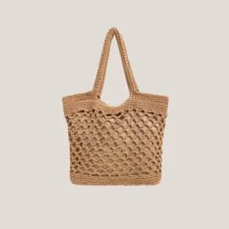 image-Fishnet Straw Bag Female Woven Tote