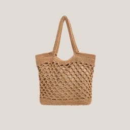 image-Fishnet Straw Bag Female Woven Tote