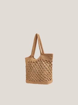 image-Fishnet Straw Bag Female Woven Tote