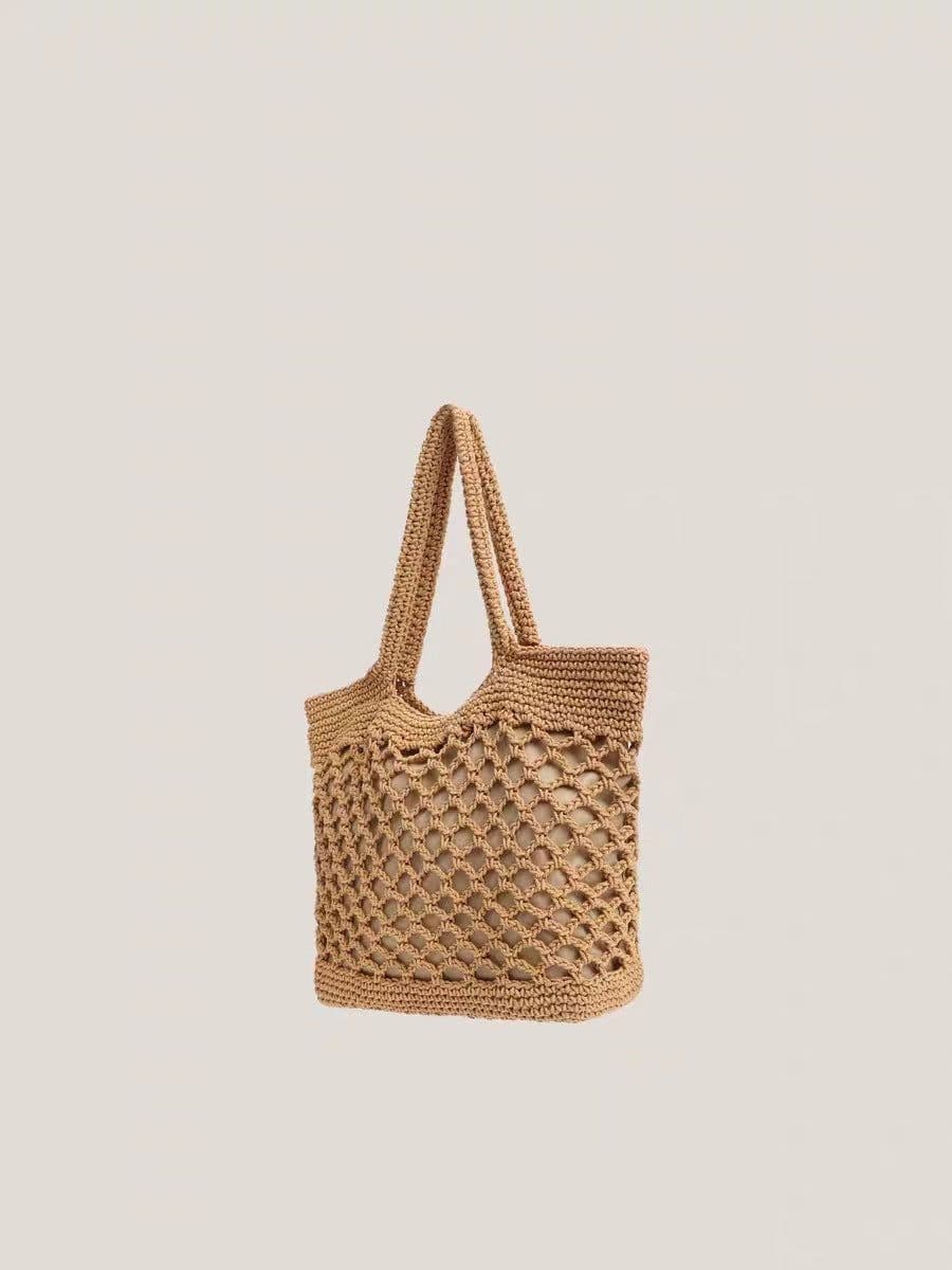 image-Fishnet Straw Bag Female Woven Tote