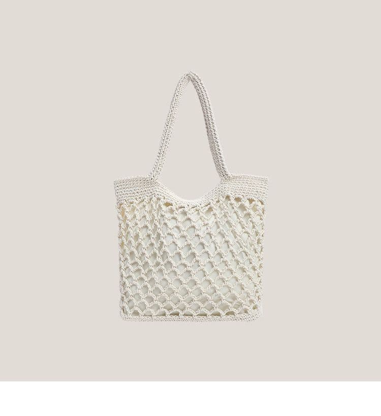 image-Fishnet Straw Bag Female Woven Tote