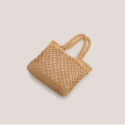 image-Fishnet Straw Bag Female Woven Tote