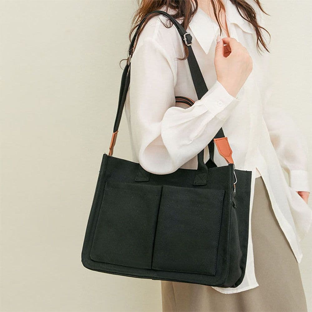 image-New Large Capacity Canvas Tote Bags For Women Work Commuting Carrying Bag College Style Student Outfit Book Shoulder Shopper Bag