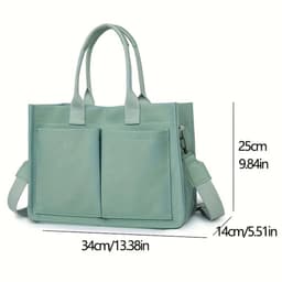 image-New Large Capacity Canvas Tote Bags For Women Work Commuting Carrying Bag College Style Student Outfit Book Shoulder Shopper Bag